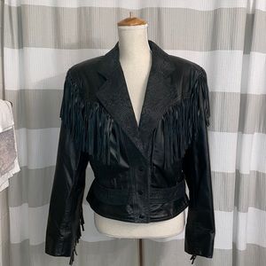Vintage fringe leather jacket